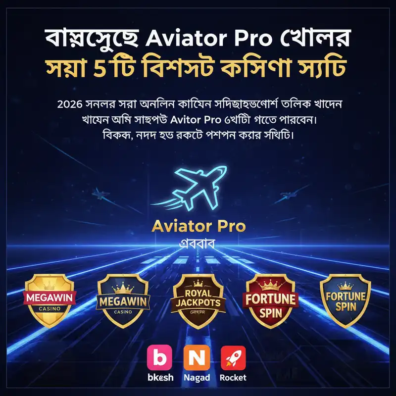 বাংলাদেশে Aviator Pro খেলার সেরা ৫টি ক্যাসিনো